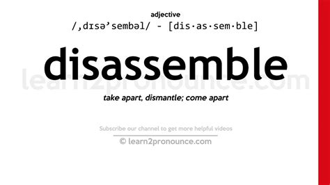 disassemble in tagalog|DISASSEMBLE Meaning in Tagalog .